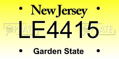 LE4415 New Jersey License Plate