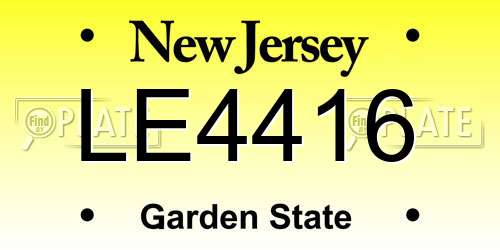 LE4416 New Jersey License Plate