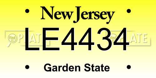 LE4434 New Jersey License Plate