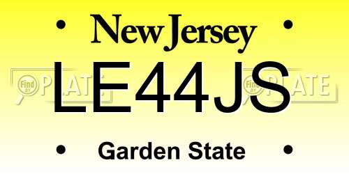 LE44JS New Jersey License Plate