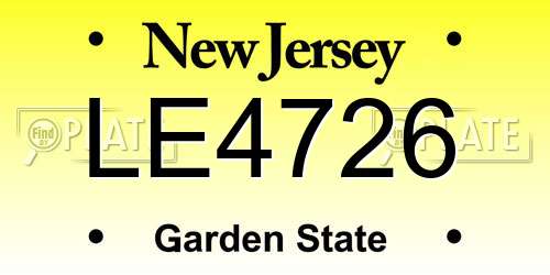 LE4726 New Jersey License Plate