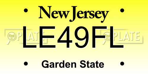 LE49FL New Jersey License Plate