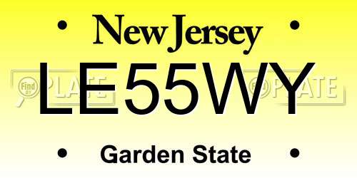 LE55WY New Jersey License Plate