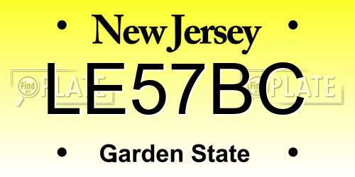 LE57BC New Jersey License Plate