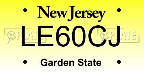 LE60CJ New Jersey License Plate