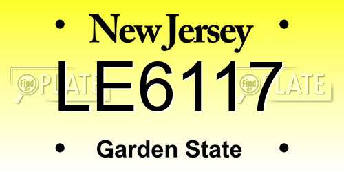 LE6117 New Jersey License Plate