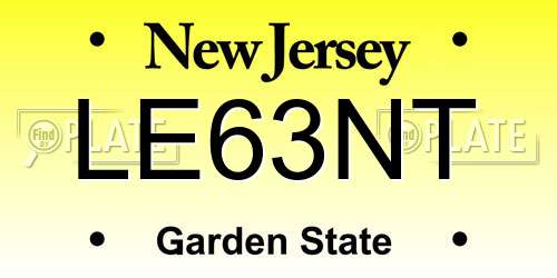 LE63NT New Jersey License Plate
