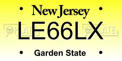 LE66LX New Jersey License Plate