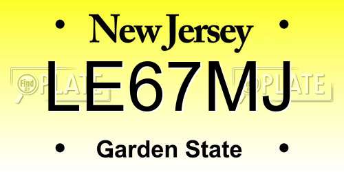 LE67MJ New Jersey License Plate