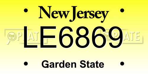 LE6869 New Jersey License Plate