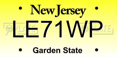 LE71WP New Jersey License Plate