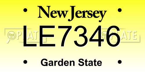 LE7346 New Jersey License Plate