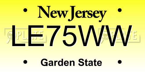 LE75WW New Jersey License Plate