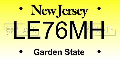 LE76MH New Jersey License Plate