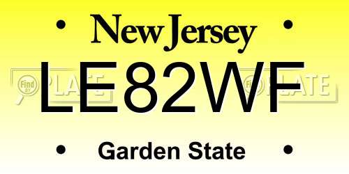 LE82WF New Jersey License Plate