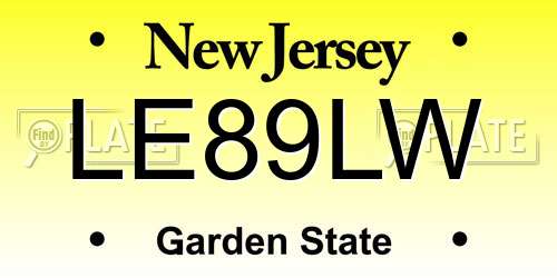 LE89LW New Jersey License Plate