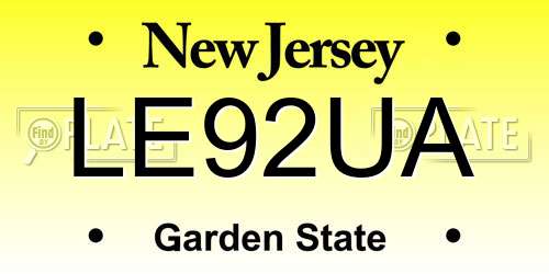 LE92UA New Jersey License Plate