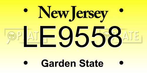 LE9558 New Jersey License Plate