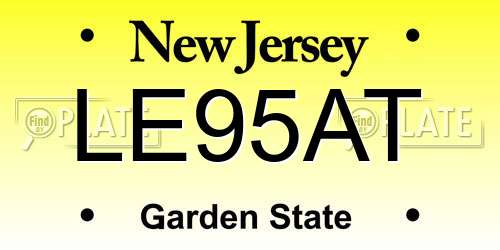 LE95AT New Jersey License Plate