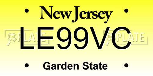 LE99VC New Jersey License Plate
