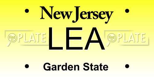 LEA New Jersey License Plate