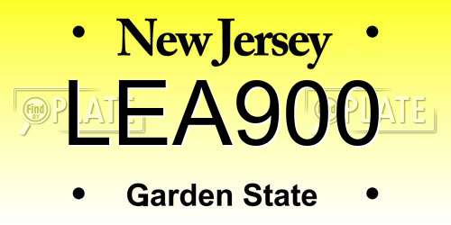 LEA900 New Jersey License Plate