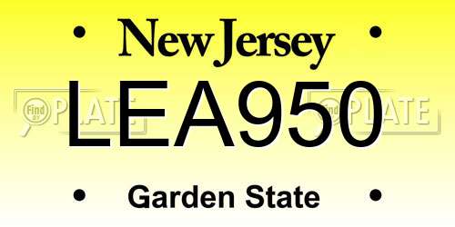 LEA950 New Jersey License Plate