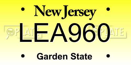 LEA960 New Jersey License Plate