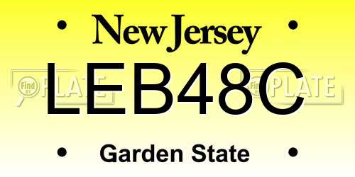 LEB48C New Jersey License Plate