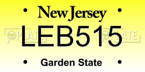 LEB515 New Jersey License Plate