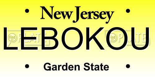 LEBOKOU New Jersey License Plate