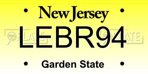 LEBR94 New Jersey License Plate