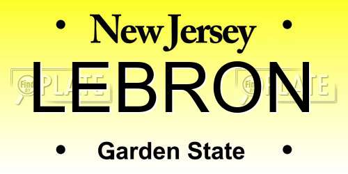 LEBRON New Jersey License Plate