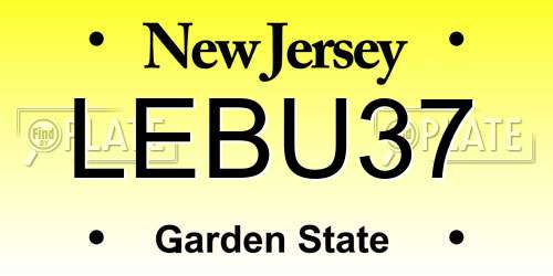 LEBU37 New Jersey License Plate