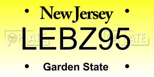 LEBZ95 New Jersey License Plate