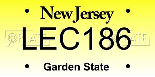 LEC186 New Jersey License Plate
