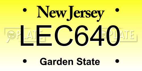 LEC640 New Jersey License Plate