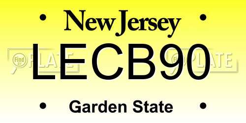 LECB90 New Jersey License Plate