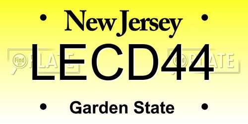 LECD44 New Jersey License Plate