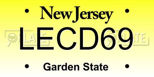 LECD69 New Jersey License Plate
