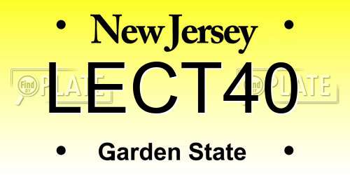 LECT40 New Jersey License Plate