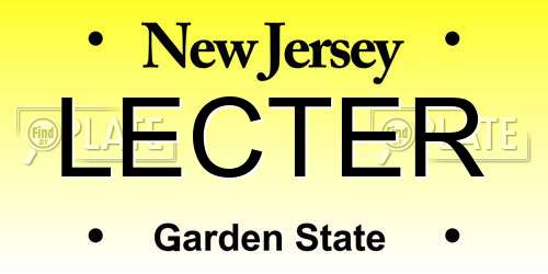 LECTER New Jersey License Plate