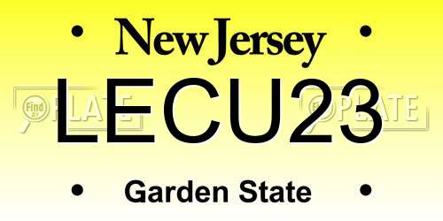 LECU23 New Jersey License Plate