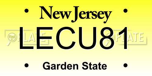 LECU81 New Jersey License Plate