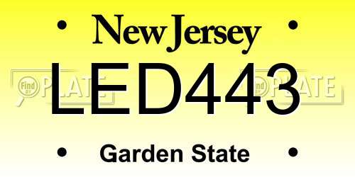 LED443 New Jersey License Plate