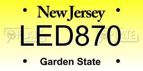 LED870 New Jersey License Plate