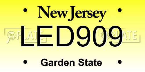 LED909 New Jersey License Plate