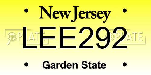 LEE292 New Jersey License Plate