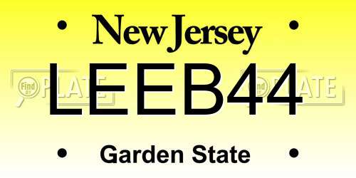 LEEB44 New Jersey License Plate