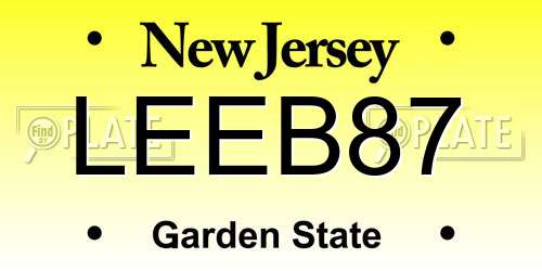 LEEB87 New Jersey License Plate